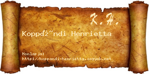 Koppándi Henrietta névjegykártya