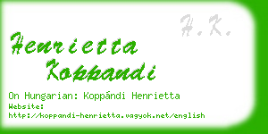 henrietta koppandi business card