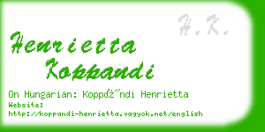 henrietta koppandi business card